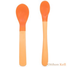    Baboo® puha szilikon hőérzékeny kanalak (2 db), Peachy Keen, 4+ hónapos kortól