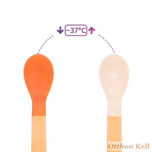  Baboo® puha szilikon hőérzékeny kanalak (2 db), Peachy Keen, 4+ hónapos kortól