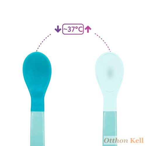  Baboo® puha szilikon hőérzékeny kanalak (2 db), Lagoon Fiesta, 4+ hónapos kortól