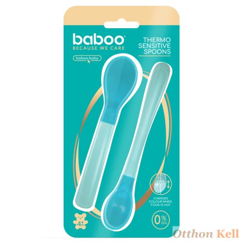  Baboo® puha szilikon hőérzékeny kanalak (2 db), Lagoon Fiesta, 4+ hónapos kortól