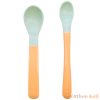  Baboo® puha szilikon végű kanalak (2 db), Peachy Keen, 4+ hónapos kortól