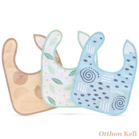    Baboo® vízálló pamut előke szett (3 db), Harmony, 0+ hónapos kortól