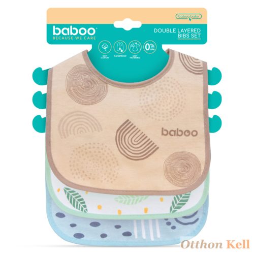  Baboo® vízálló pamut előke szett (3 db), Harmony, 0+ hónapos kortól