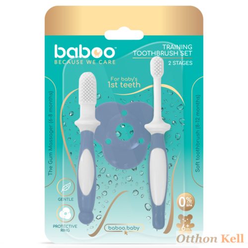 Baboo® Baba Fogkefe Szett, 6 hónapos kortól - Kék