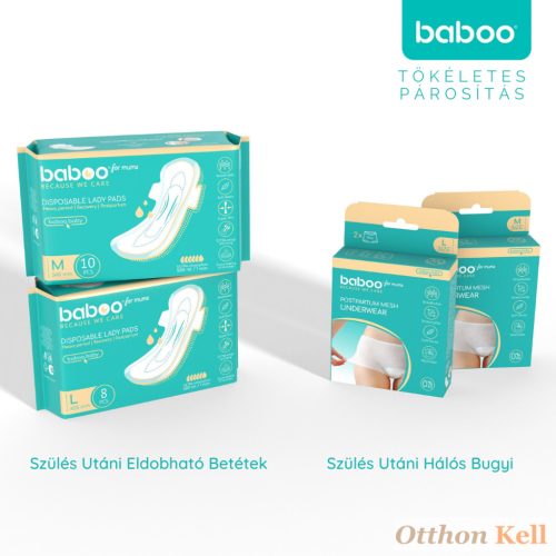 Baboo® Szülés Utáni Eldobható Betétek, 10 db, M méret, 340 mm