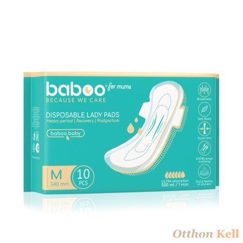 Baboo® Szülés Utáni Eldobható Betétek, 10 db, M méret, 340 mm