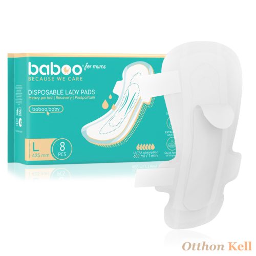 Baboo® Szülés Utáni Eldobható Betétek, 8 db, L méret, 425 mm