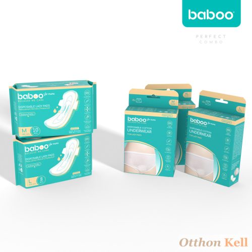 Baboo® Szülés Utáni Pamut Bugyi, L méret, 4 db