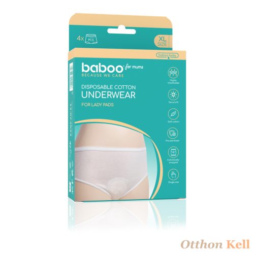 Baboo® Szülés Utáni Pamut Bugyi, XL méret, 4 db