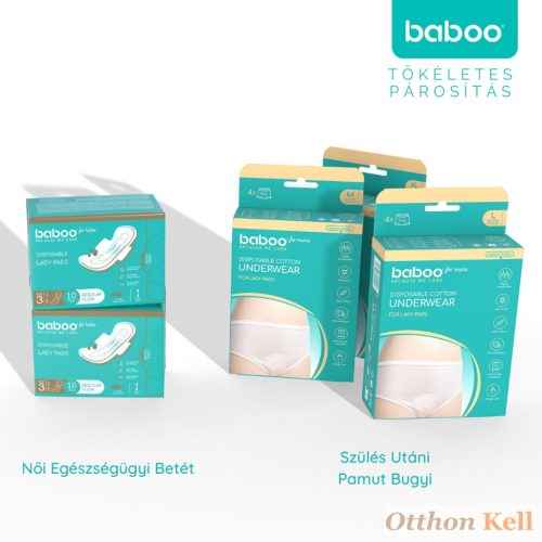 Baboo® Szülés Utáni Eldobható Pamut Bugyi, XL méret, 4 db