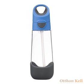 B.Box Szívószálas tritán kulacs 600 ml  - kék+szürke