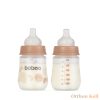 Baboo széles nyakú, 3 szelepes anti-colic cumisüveg, 180 ml, Au Naturale, 0+ hónapos kortól