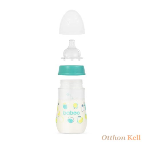 Baboo® széles nyakú, 3 szelepes anti-colic cumisüveg, 250 ml, Lagoon Fiesta, 3+ hónapos kortól