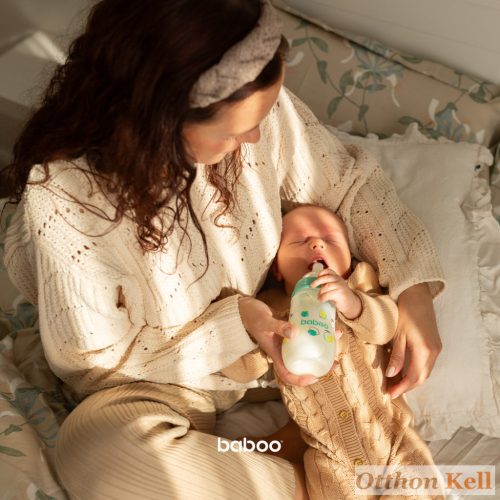 Baboo® széles nyakú, 3 szelepes anti-colic cumisüveg, 250 ml, Lagoon Fiesta, 3+ hónapos kortól