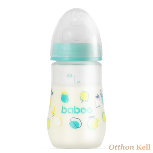 Baboo® széles nyakú, 3 szelepes anti-colic cumisüveg, 250 ml, Lagoon Fiesta, 3+ hónapos kortól