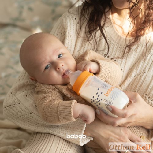 Baboo® széles nyakú, 3 szelepes anti-colic cumisüveg, 250 ml, Blue Haze, 3+ hónapos kortól