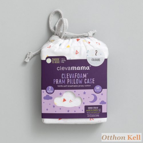 Clevamama bölcső és babakocsi párnahuzat szürke 2 db