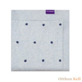 Clevamama kötött Pom Pom babatakaró 80x100 kék