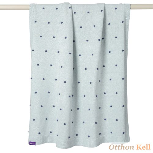 Clevamama kötött Pom Pom babatakaró 80x100 kék