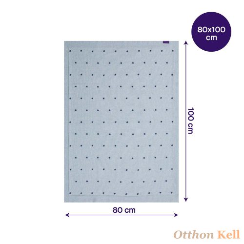 Clevamama kötött Pom Pom babatakaró 80x100 kék