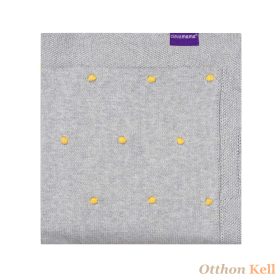 Clevamama kötött Pom Pom babatakaró 80x100 szürke
