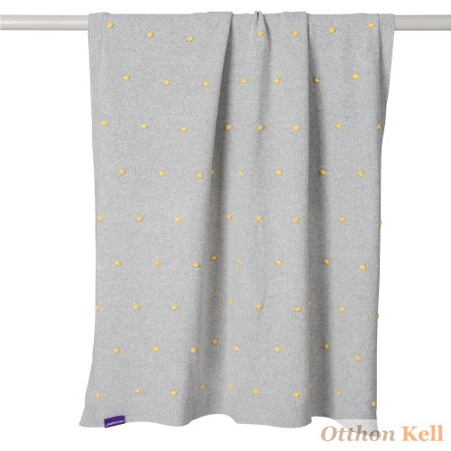 Clevamama kötött Pom Pom babatakaró 80x100 szürke