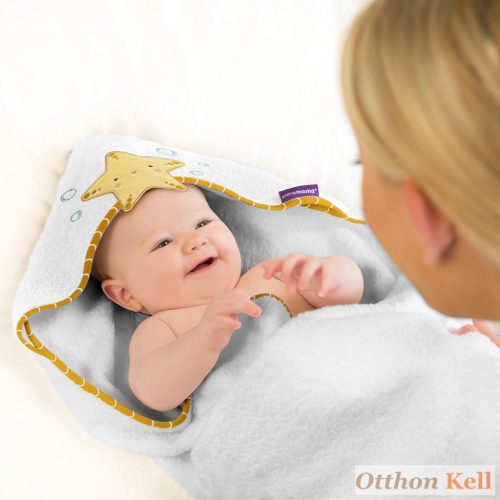 Clevamama extra nagy bambusz babatörölköző - sárga csillag