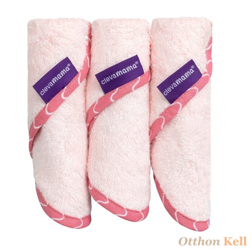Clevamama bambusz fürdetőkendő 3 db pink