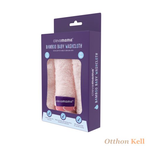 Clevamama bambusz fürdetőkendő 3 db pink
