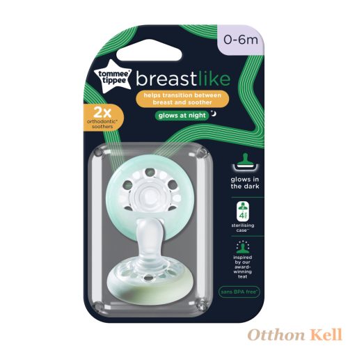 Tommee Tippee Breastlike anyamell formájú éjszakai cumi 0-6 2 db