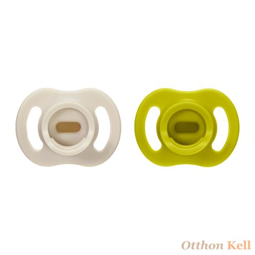 Tommee Tippee UltraLight StayPut ultrakönnyű cumi, szilikon, 6-18 hónap, BPA mentes, bézs-zöld 2 db