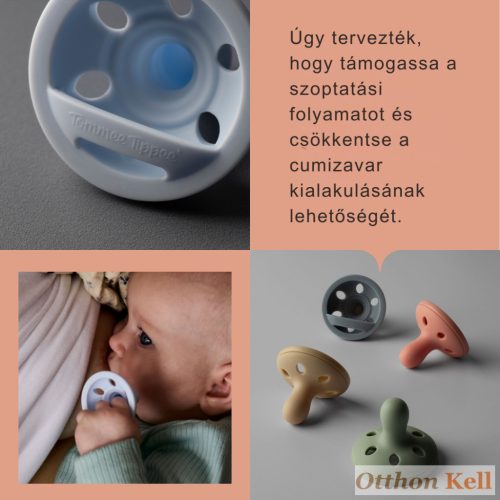 Tommee Tippee  Breastlike anyamell formájú szilikon cumi 0-6 hó, BPA-mentes, almazöld-banánsárga, 2 db