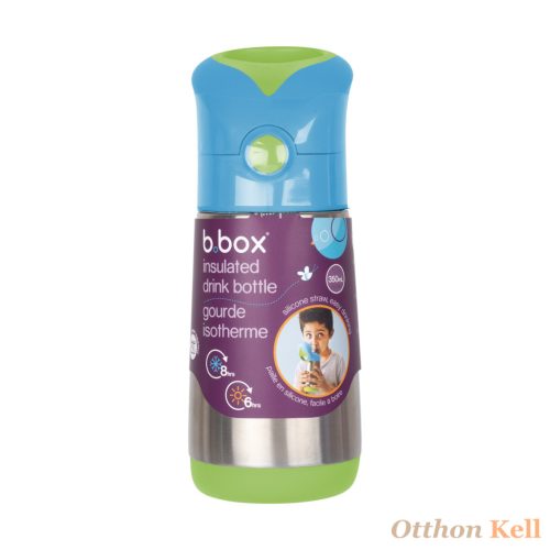 B.Box Hőtartó szívószálas fémkulacs 350 ml - kék+zöld