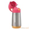 B.Box Hőtartó szívószálas fémkulacs 350 ml - rózsa+narancs