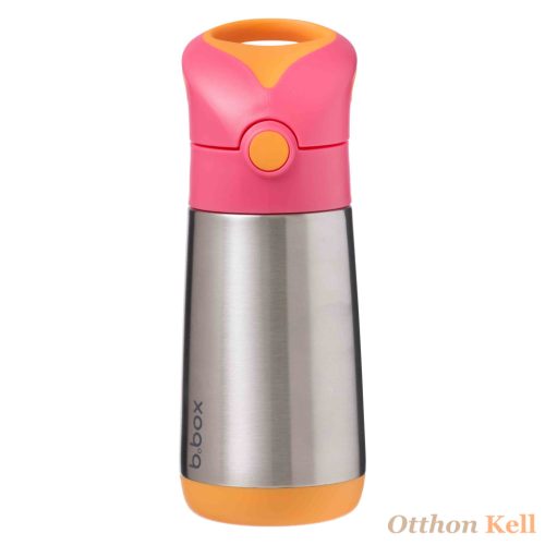 B.Box Hőtartó szívószálas fémkulacs 350 ml - rózsa+narancs