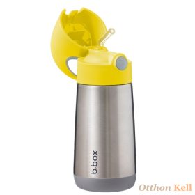 B.Box Hőtartó szívószálas fémkulacs 350 ml - sárga