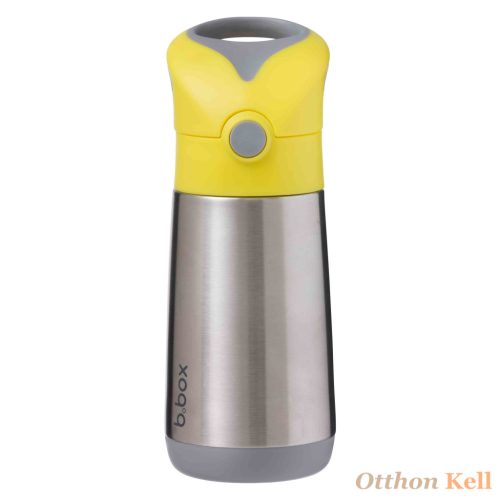 B.Box Hőtartó szívószálas fémkulacs 350 ml - sárga