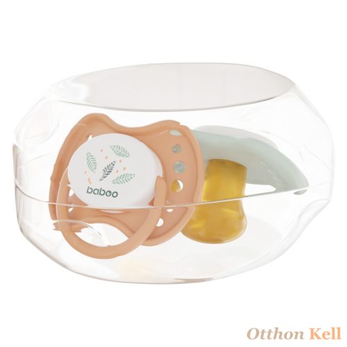 Baboo® Nyugtató ortodontikus latex cumi, 2 db, tárolótokkal, 0+hó