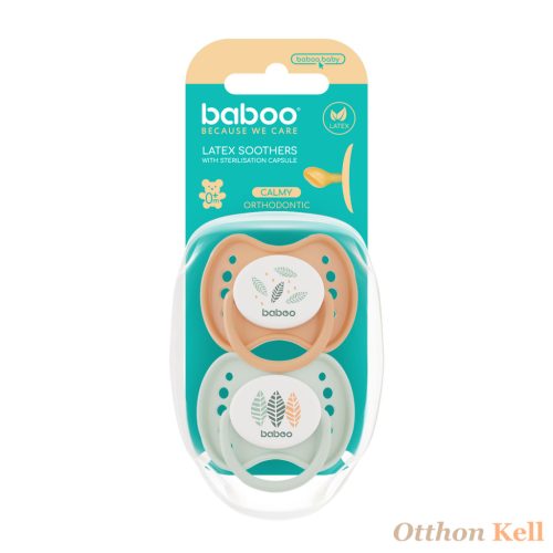 Baboo® Nyugtató ortodontikus latex cumi, 2 db, tárolótokkal, 0+hó