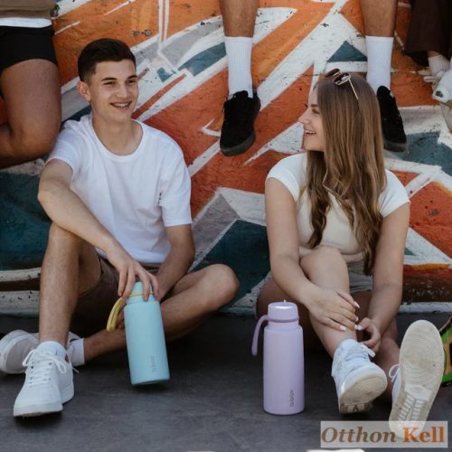 B.Box Hőtartó szívószálas fémkulacs 1 l - pool side