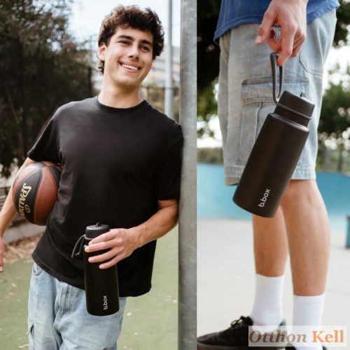 B.Box Hőtartó szívószálas fémkulacs 1 l - deep space