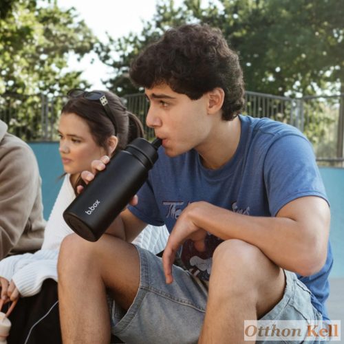 B.Box Hőtartó szívószálas fémkulacs 1 l - deep space