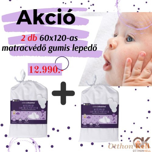 2 db Clevamama matracvédő gumis lepedő 60x120 