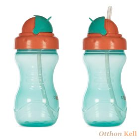   BABOO® Itatópohár szilikon szívószállal, 360 ml, zöld, 9+ hónapos kortól