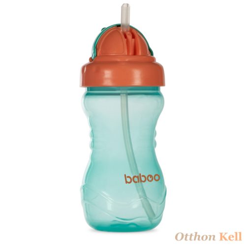 BABOO® Itatópohár szilikon szívószállal, 360 ml, zöld, 9+ hónapos kortól
