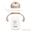 BABOO® Csöpögésmentes itatópohár szilikon szívószállal, 260 ml, Au Naturale, kakaó színű, 9+ hónapos kortól