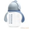 BABOO® Csöpögésmentes itatópohár szilikon szívószállal, 260 ml, Blue Haze, kék színű, 9+ hónapos kortól