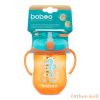 BABOO® Súlyozott szívószálas itatópohár (szilikon szívószállal), 300 ml, Sea Life, narancssárga, 9+ hónapos kortól