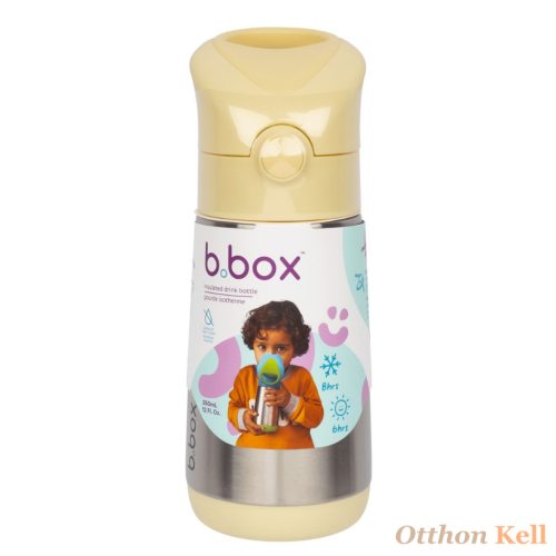 B.Box Hőtartó szívószálas fémkulacs 350 ml - citrom twist
