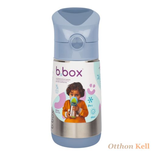 B.Box Hőtartó szívószálas fémkulacs 350 ml - pasztell kék